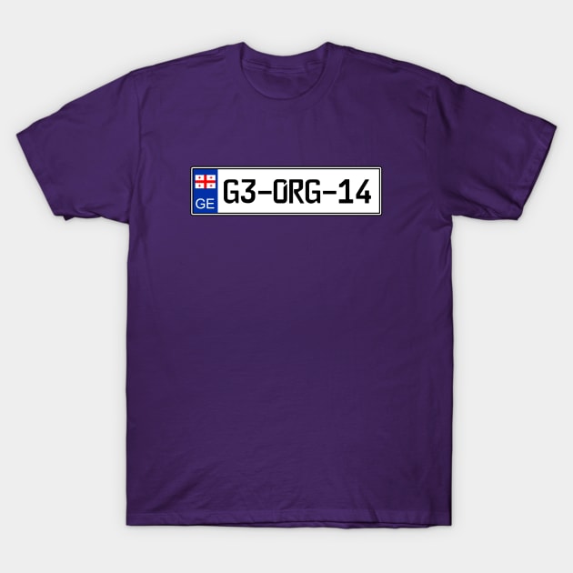 Georgia (country) car license plate T-Shirt by Travellers